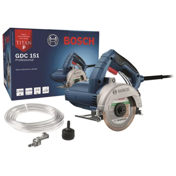 Serra Marmore Bosch Titan gdc 151 1500w com Disco e Kit Refrigeração
