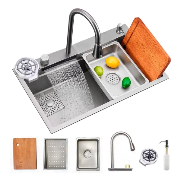 Cuba Gourmet Cascata Cozinha Premium Torneira Completa Prata