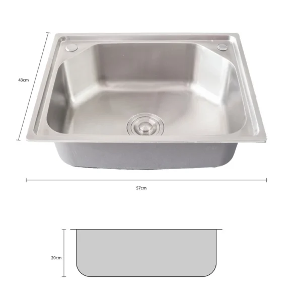 Cuba Pia Gourmet Luxo Prizi Aço Inox 304 43x57cm Kit Completo - C5743