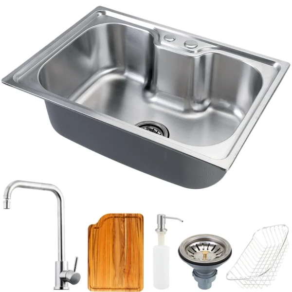 Cuba Gourmet inox Nawa com acessórios e tábua de corte 50 cm e Torneira gourmet Potengi