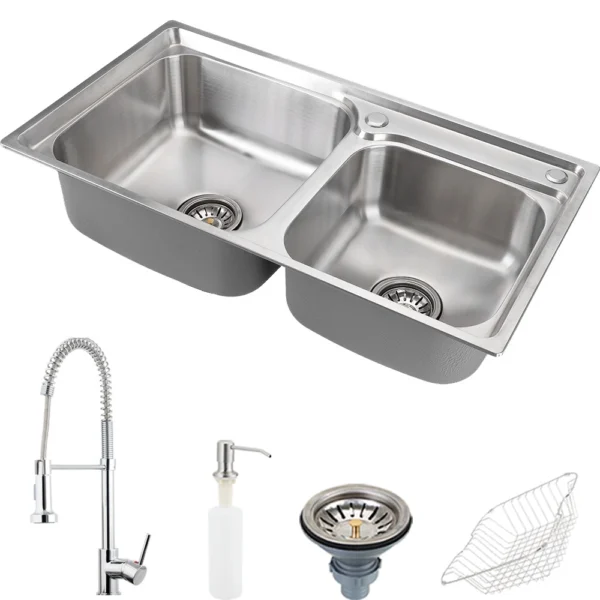 Cuba Para Cozinha Gourmet Pia Inox Com Acessórios Ticunas e Torneira Monocomando Envira