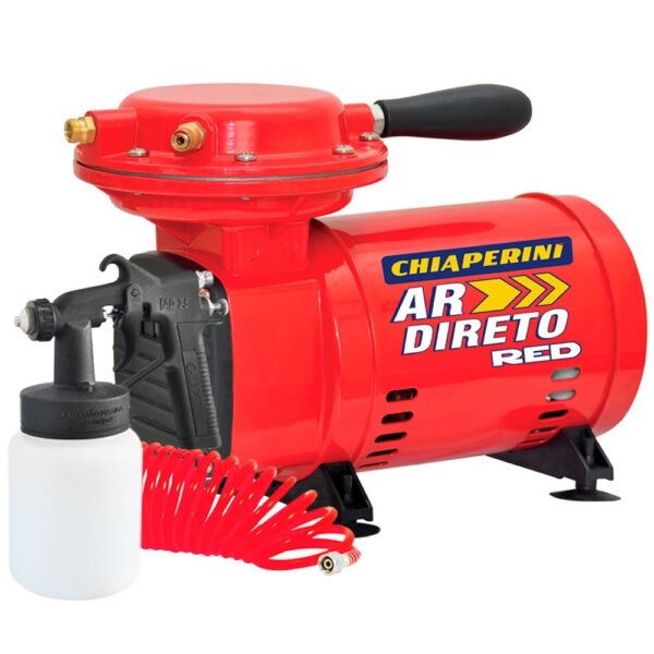 Motocompressor de Ar Direto com Pistola e Mangueira 2,3 Pés 40PSI 110/220V Chiaperini