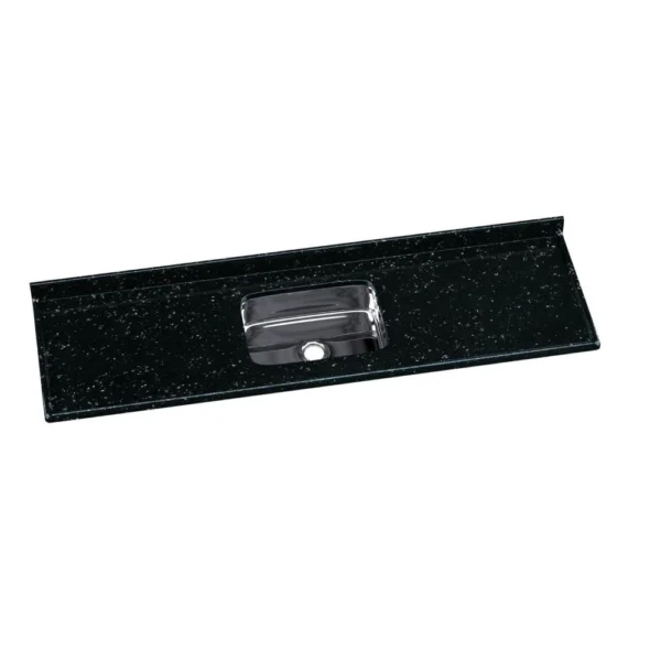 Pia Sintética com Cuba inox Roralit 55x15x180cm Pedra Escura