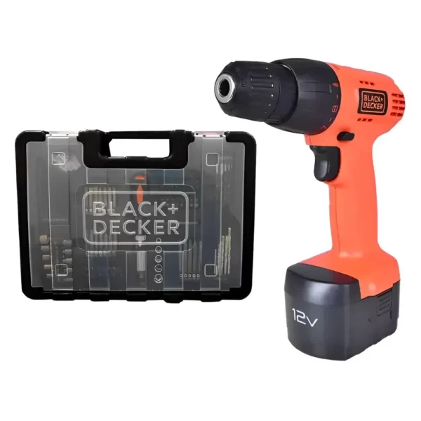 Kit Parafusadeira/Furadeira a Bateria 12V com Carregador Maleta e Acessórios – BLACK+DECKER-CD121K100
