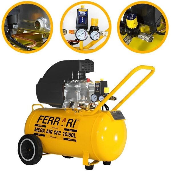 Compressor Ar Direto Mega Air 2,0 hp cfc 10/50L ferrari