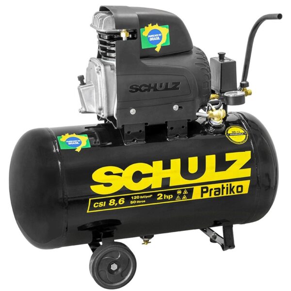 Compressor de Ar de Pistão 2,0 hp 50 Litros 8,6 Pés Pratiko csi 8,650 schulz