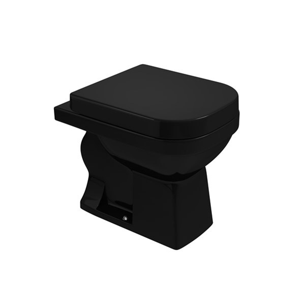 Vaso Sanitário Convencional Preto Saída Vertical Quadra Deca